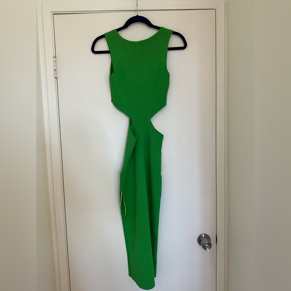 White Fox Green Ribbed Dress - Picture 6 of 6